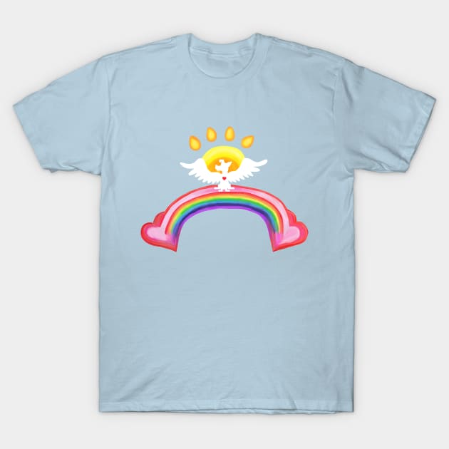 Dog Angel of the Rainbow Bridge T-Shirt by Art by Deborah Camp